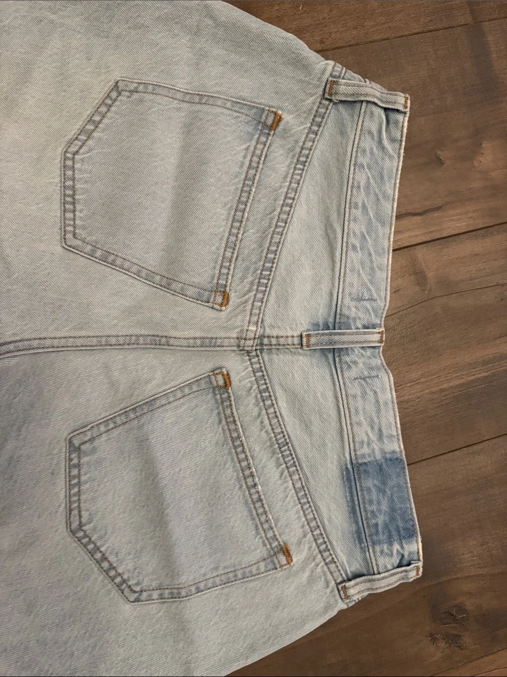 Abercrombie & Fitch Baggy Light Blue Distressed Denim Shorts